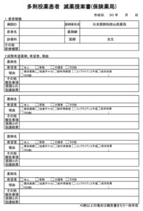 用途を限定した書式を用いることで減薬を強調して伝えやすくなる